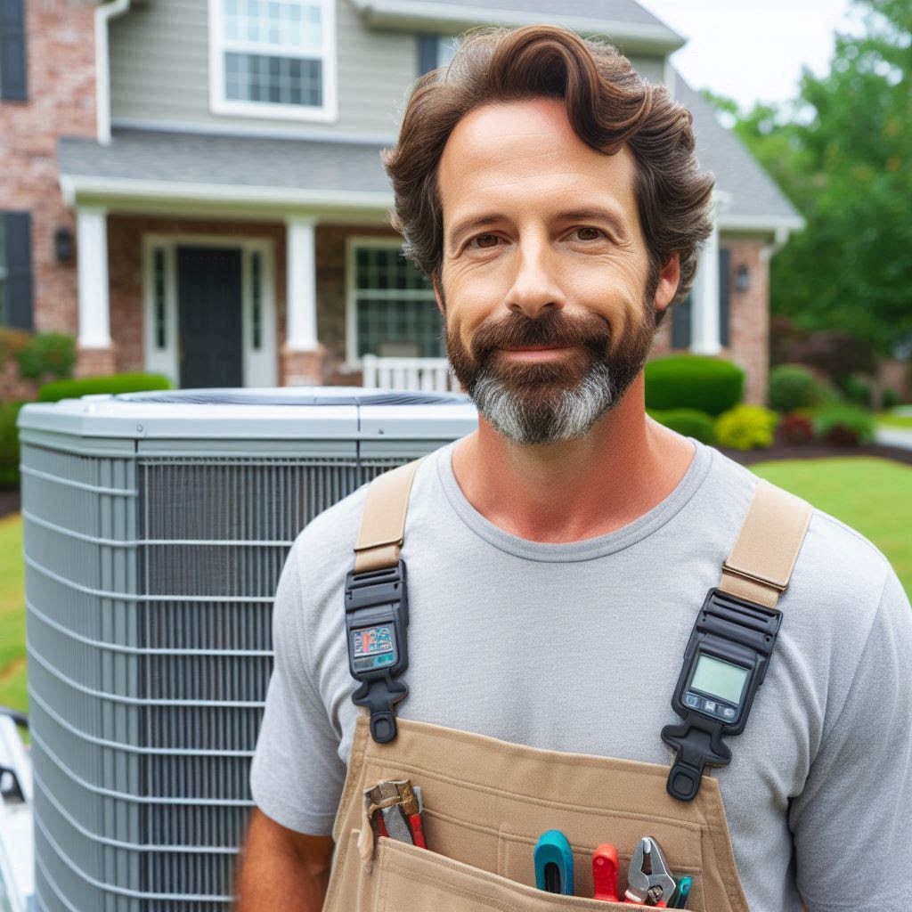 Bryan Heating And Air Conditioning technician on site in Bryan, TX
